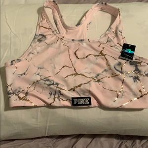 Pink sports bra